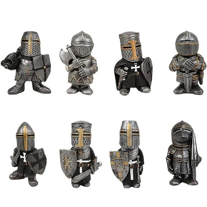 1pc Outdoor Garden Resin Statue Medieval Garden Knight Gnomes Guard Statues Sculpture for Yard Lawn Art Decor Ornaments