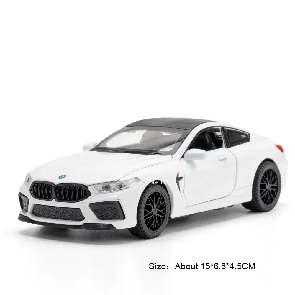 1:32 Scale X5 M8 Alloy Cars Models Diecast Toys with Light Sound SUV Doors Opened Miniature Vehicles for Kids Collection Gifts