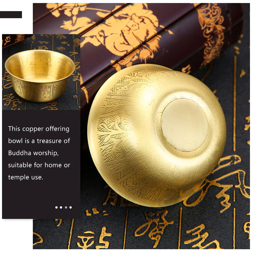 Bowl Water Tibetan Offering Bowls God Temple Altar Meditation Yoga Holy Copper Ganesha Singing Brassprosperity