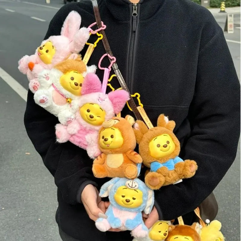 Disney Winnie the Pooh Naughty Party Vinyl Plush Blind Box Pooh Bear Bag Pendant Mystery Box Surprise Toy Cute Doll Decor Gifts