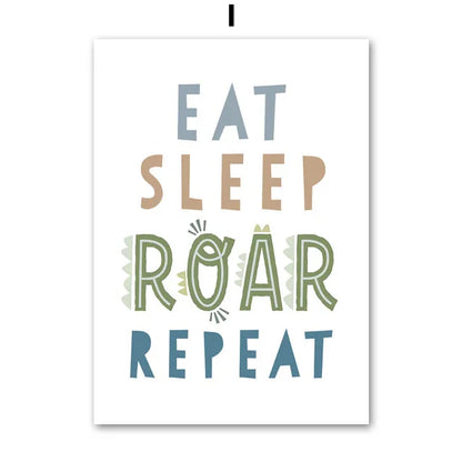 Jurassic Period Dinosaur Custom Baby Name Wall Art Canvas Painting Nordic Dino Posters And Prints Wall Pictures Kids Room Decor