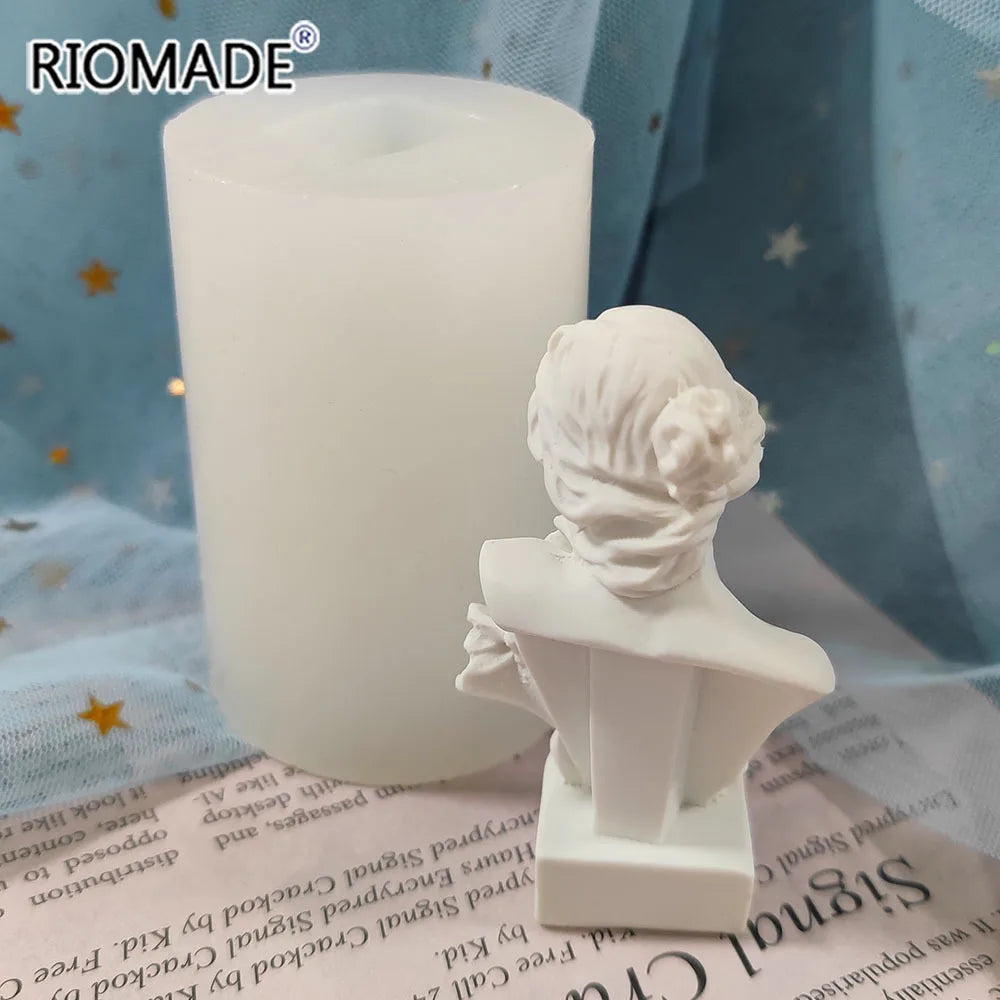 3D Figure Statue Silicone Mold Goddess David Statue Simulation Sculpture Celebrity Portraits DIY Gypsum Resin Candle Mould