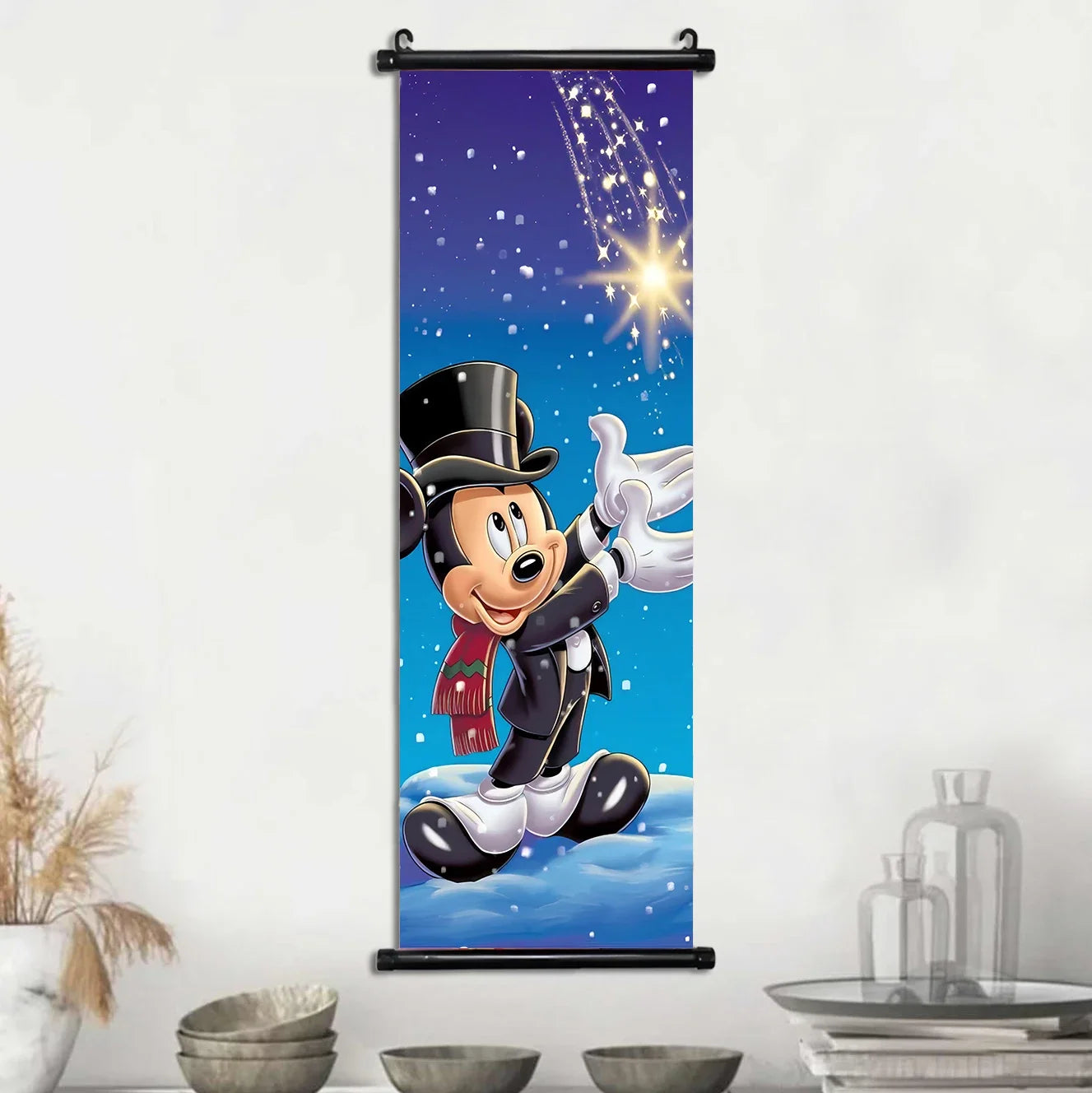 Disney Mickey Mouse Wallpaper Wall Artwork Canvas Hanging Scroll Poster Painting Print Home Decoration Art Child Birthday Gift