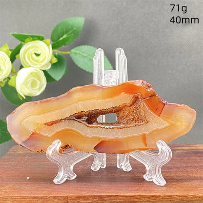 Natural Red Agate Crystal Cavity Stone - Energy Healing Reiki Meditation Beautiful Home Decor Gift for Prayer