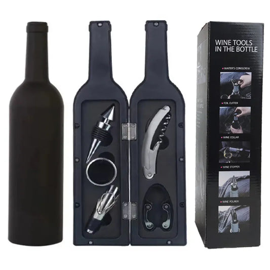 Wine Bottle Opener Set Multi-function Wine Opener Set  Bar Sets Gift Bottle-Shaped Holder Bottle Opener Gift Bar Accessories