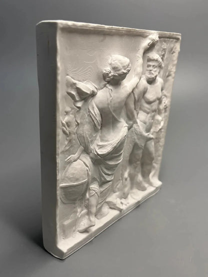Nordic Retro Roman Hercules Sculpture Plaster Statue Plane Relief Artwork Desktop Ornaments Expanded Incense Stone Gift