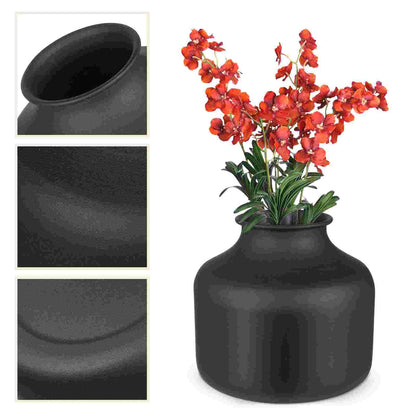 Iron Flower Pot Planter Pots Indoor Plants Black Vase Household Vases Home Decor Large