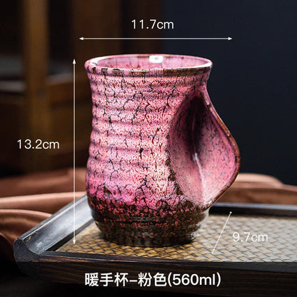 1Pc, 500ml Creative Ceramic Coffee Cup, Kiln Changed Pottery, Cute Tea Cups, Kung Fu Teacup, Wholesale