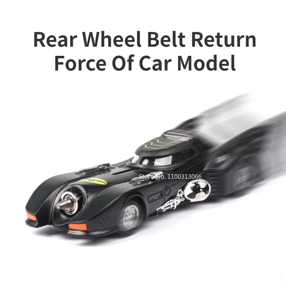 1/38 Scale Batmobile Alloy Model Car Diecast Toys Bat Vintage Car Toy with Light Sound Super Sport Cars for Boys Christmas Gifts