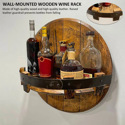 Wooden Wall Mount Wine Bottle Holder Whiskey Bottle Rack Vintage Wall Shelves Wood Display Stand Shelf Home Bar Accessories