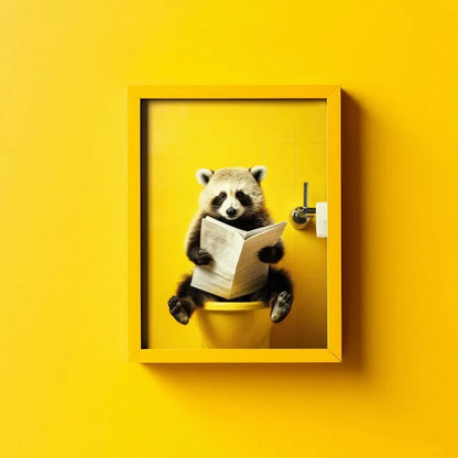 Chimpanzee Cat Dog Animal Funny Series Art Wall Picture For Bathroom Toilet Room Canvas Painting Print Posters Home Decor Gift