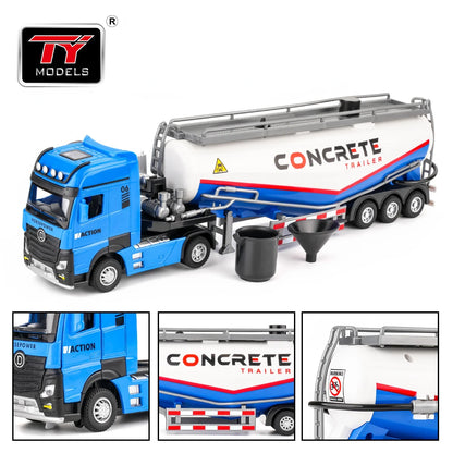 1/50 Scale Alloy Mud Pump Truck Model Diecasts Vehicle Model Toy with Light Sound Engineering Trucks Car for Boy Christmas Gifts