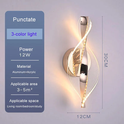 Nordic Acrylic LED Wall Lamps Indoor Lighting Home Decor Wall Sconces Lamp For Staircase Bedroom Bedside Study Living Room Light
