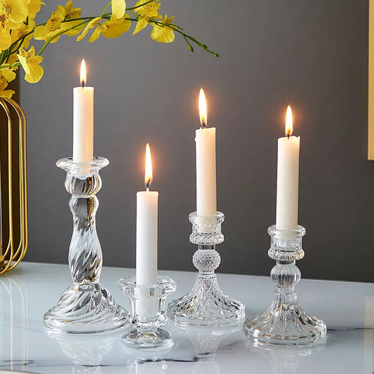 Simple style candlestick home decorative candle holder romantic wedding centerpieces for tables glass containers for candles