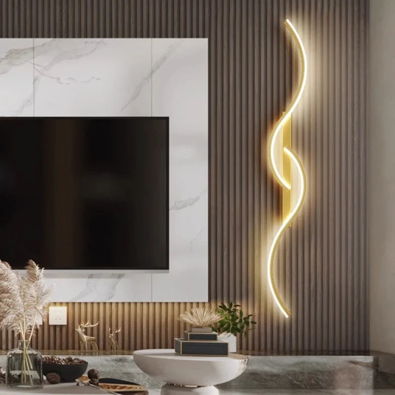 Modern LED Wall Sconce Strip Aluminum Wall Lamp 60/80/100CM For Bedroom Bedside Living Room Background Decor Lighting Fixtures