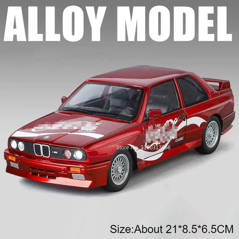 1:24 M3 RX7-FC Models Cars Toy Alloy Diecast 4 Doors Opened Miniature Car with Light Music Vehicle Boys Festival Gifts