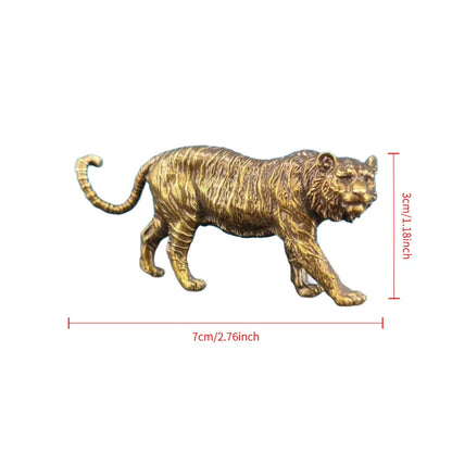 Miniature Brass Tiger Ornament Creative Animal Ornament Crafts Art Desktop Statues Modern Home Decor Item