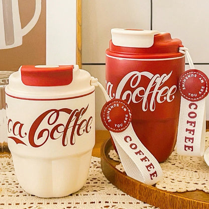 Cocas Cola Coffee Mug Portable Water Cup Double Drinking Cups Car Office Insulated Cups 304 Stainless Steel Student Cups Gifts