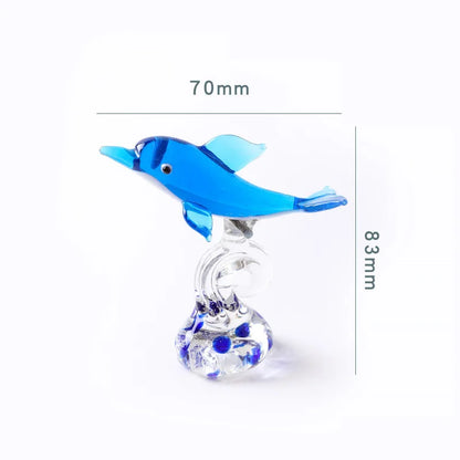 Crystal Dolphin Figurine Glass Lovely Sea Animal Ornament Home Table Statue Decor Fish Tank Craft Paperweight Kid Christmas Gift