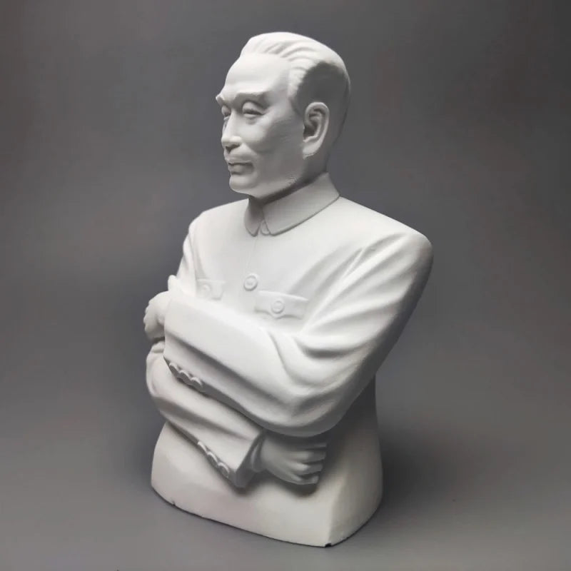 Zhou Enlai Great Man Model Plaster Figure Sculpture Art Decoration Ornaments Interior Art Living Room Figurines Desktop Decor