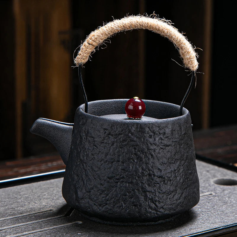 Ceramic Pot Retro Japanese Kungfu Teapot Coffee Teapot for Tea in Cup Puer Tea Brewing Kettle Yixing Clay Kettle Teeware Teware