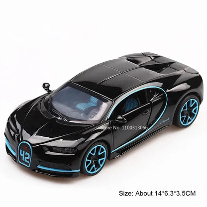 1:32 Challenger SRT Hellcat Chiron Sports Cars Toy Models Wheels Turned Vehicle 4 Doors Opened Miniature Car Kids Festival Gifts