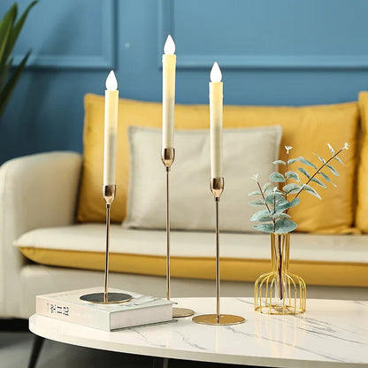 European Style Metal Candle Holders Simple Golden Wedding Decoration Bar Party Living Room Decor Home Decor Candlestick