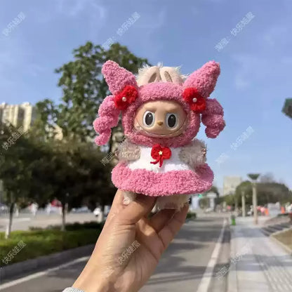 New In Stock V1 V2 Lafufu Clothes Handmade Art Weaving Toys Anime Cute Lafufu Surrounding Toys Gifts Decoration Pendant  Set