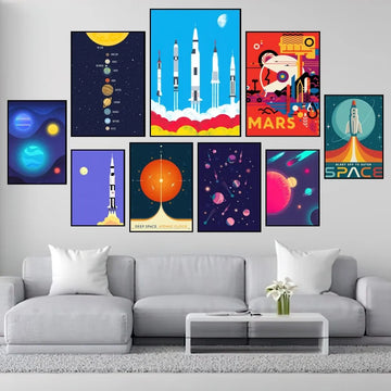 Art Universe Space Poster Prints Wall Painting Bedroom Living Room Decoration Office Home