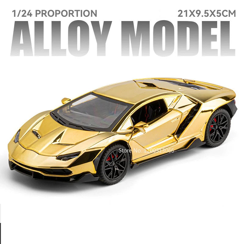 1:24 Lambor LP770-4 Huracan STO Toy Model Sports Cars Wheels Turned Miniature Car 4 Doors Opened Vehicle Boys Educational Toys