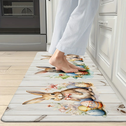 Easter Bunny Non-Slip Kitchen Floormat Living Room Front Door Entrance Doormat Bedroom Bedside Foot Mat Bath Balcony Hallway Rug