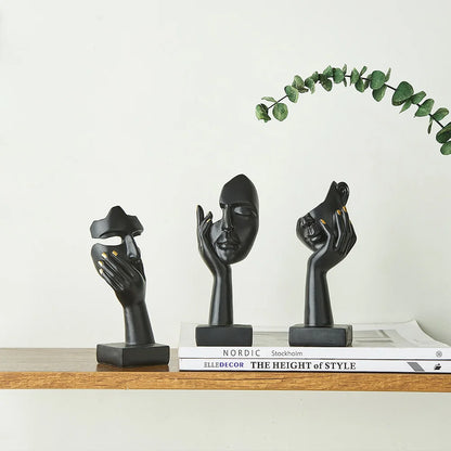 Statue nordique abstraite en résine, décorations de bureau, Sculpture, Figurines miniatures, visage, personnage, artisanat d'art, décoration de bureau et de maison