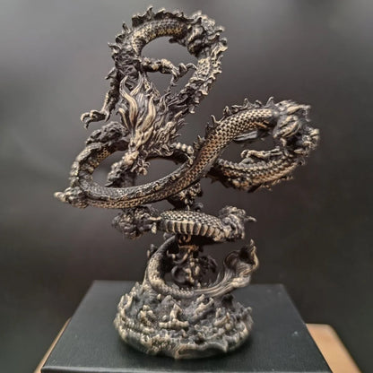 2024 Creative Oriental Dragon Bronze Statue Animal Metal Figurine Home Decor Desktop Crafts Sculpture Decoration