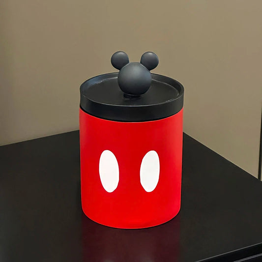 Miniso Disney Cartoon Cute Mickey Tissue Box Home Round Bucket Paper Box Creative New Home Tissue Storage Box Decoration
