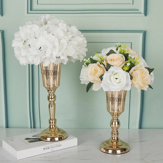 Bureau trompette en métal centres de table Vase trompette en métal Vases zone d'accueil Guide routier porte-fleurs hauteur accessoires de mariage