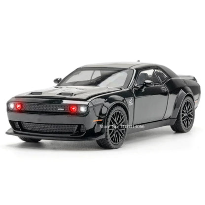 1:32 Scale Challenger SRT Demon HellCat Cars Toy Models Alloy Sports Car Light Sound Police Car Model Toy Kids Collection Gifts