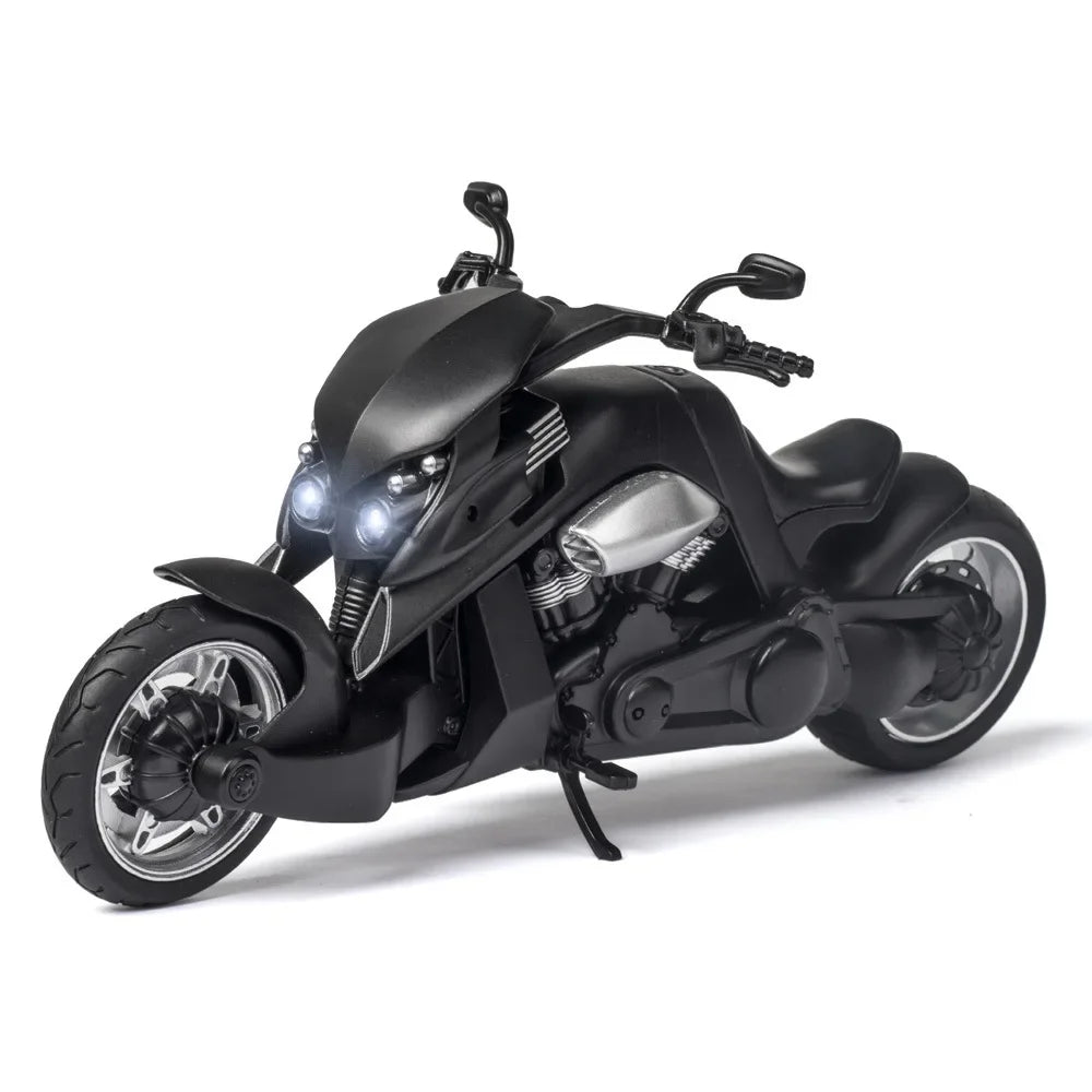 1/12 V-REX Motorcycle Car Model Toy Alloy Diecast High Simulation with Light Sound motorbike vehicle for Adult Collection Gifts