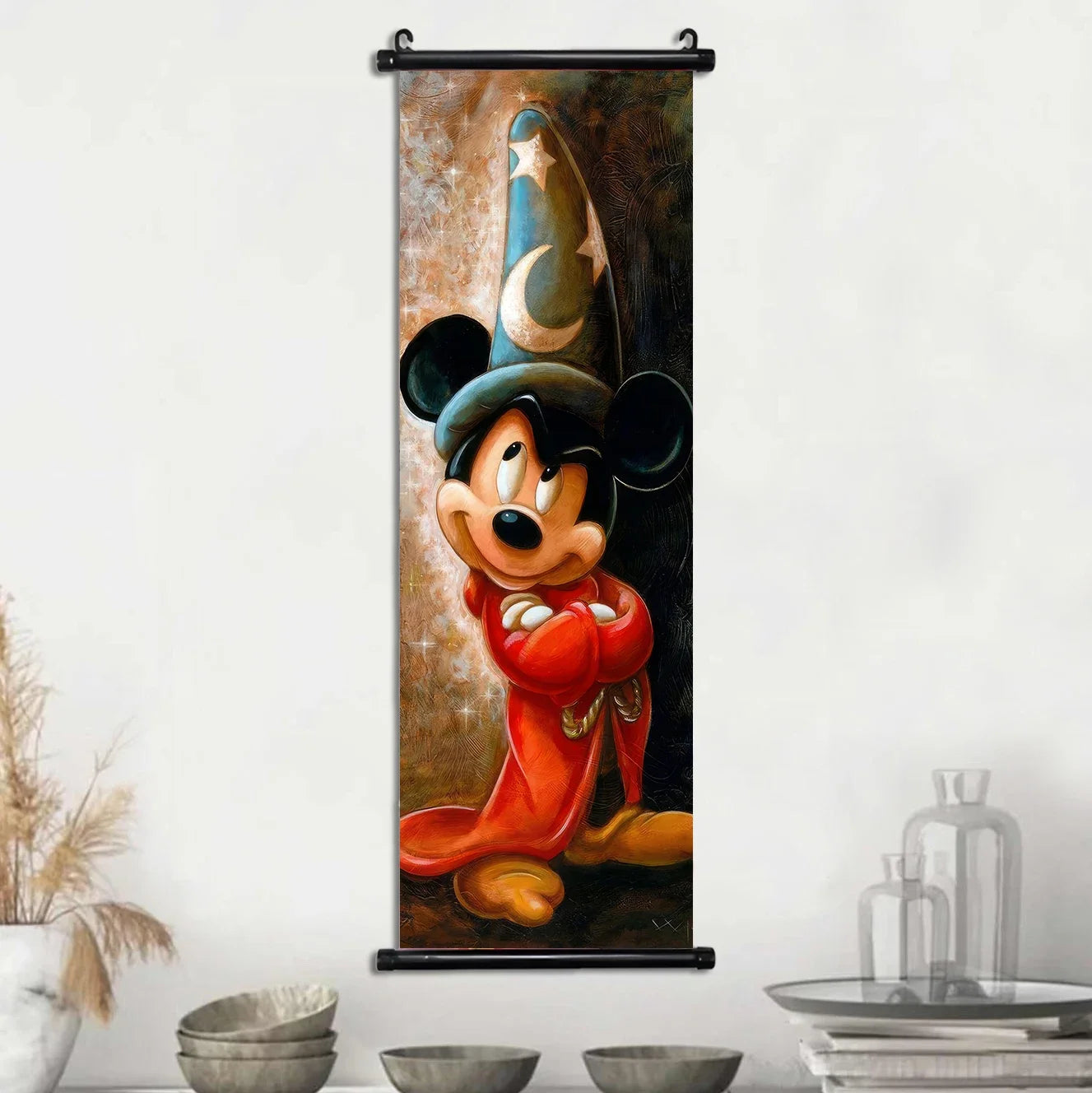 Disney Mickey Mouse Wallpaper Wall Artwork Canvas Hanging Scroll Poster Painting Print Home Decoration Art Child Birthday Gift