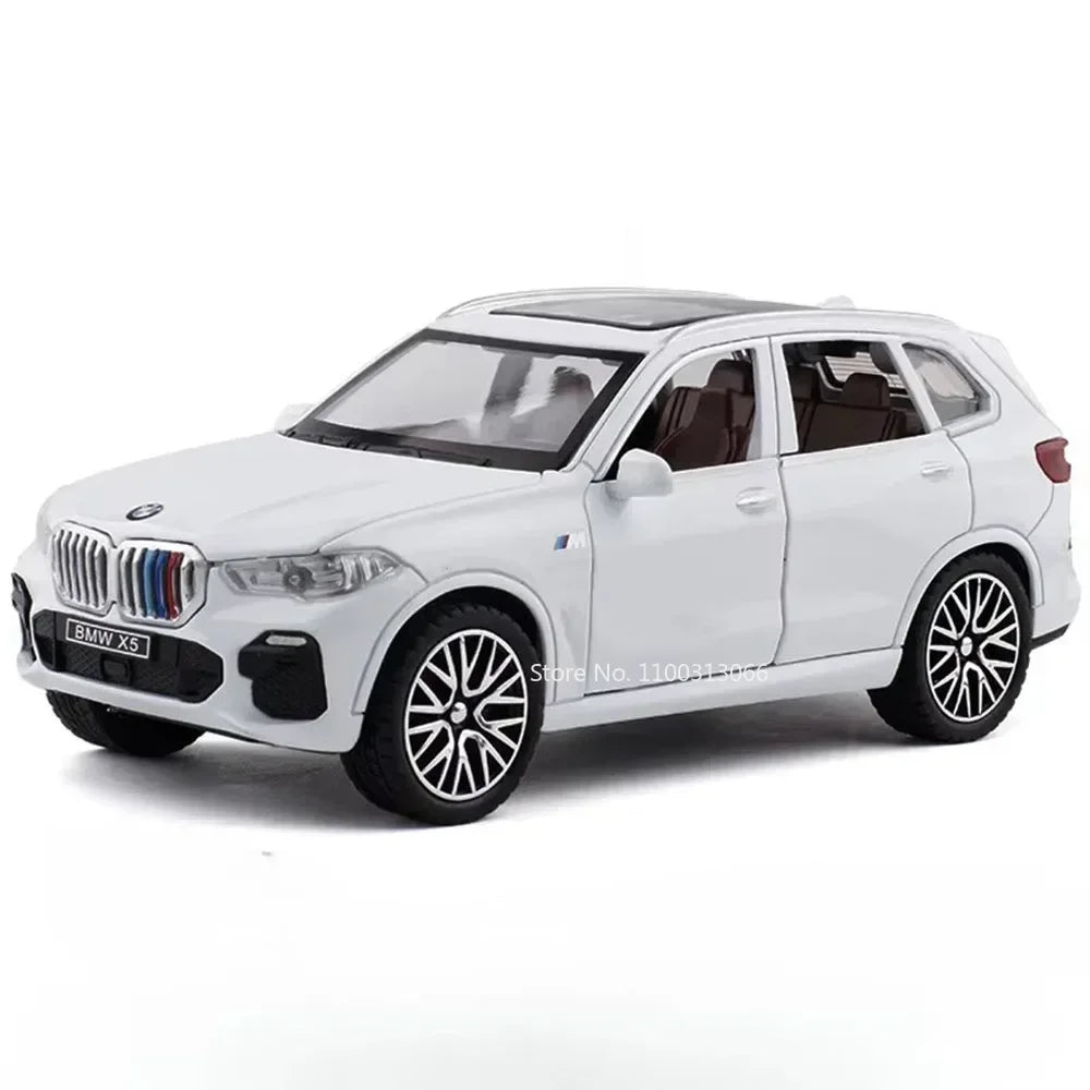 1:32 Scale X5 M8 Alloy Cars Models Diecast Toys with Light Sound SUV Doors Opened Miniature Vehicles for Kids Collection Gifts