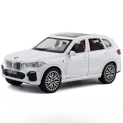 1:32 Scale X5 M8 Alloy Cars Models Diecast Toys with Light Sound SUV Doors Opened Miniature Vehicles for Kids Collection Gifts