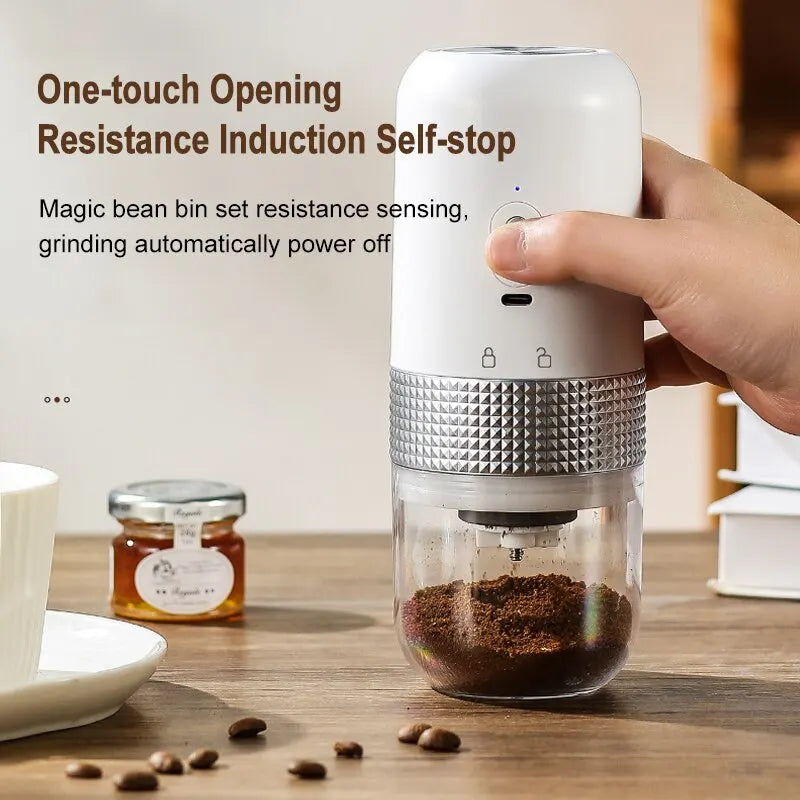 Electric Coffee Bean Grinder USB Charging Mini Coffee Bean Mill Grinder Espresso Spice Grinder for Kitchen