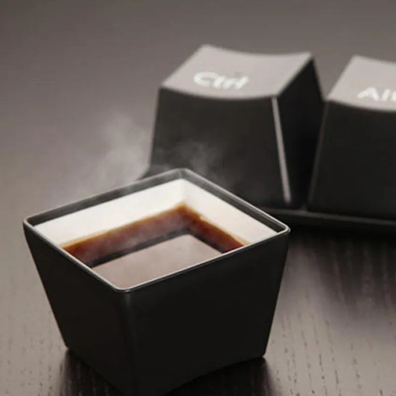 3Pcs Set Creative Keyboard Tea Cup Office Coffee Cups Black Color Ctrl Del Alt Keys Mugs Promotion Gifts Trade Shows Wedding