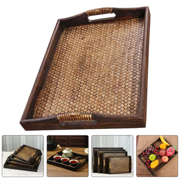 Wooden Pallet Simple Vintage Tray Tea Art Food Decor Pallets Teak Rattan Woven Jewlery