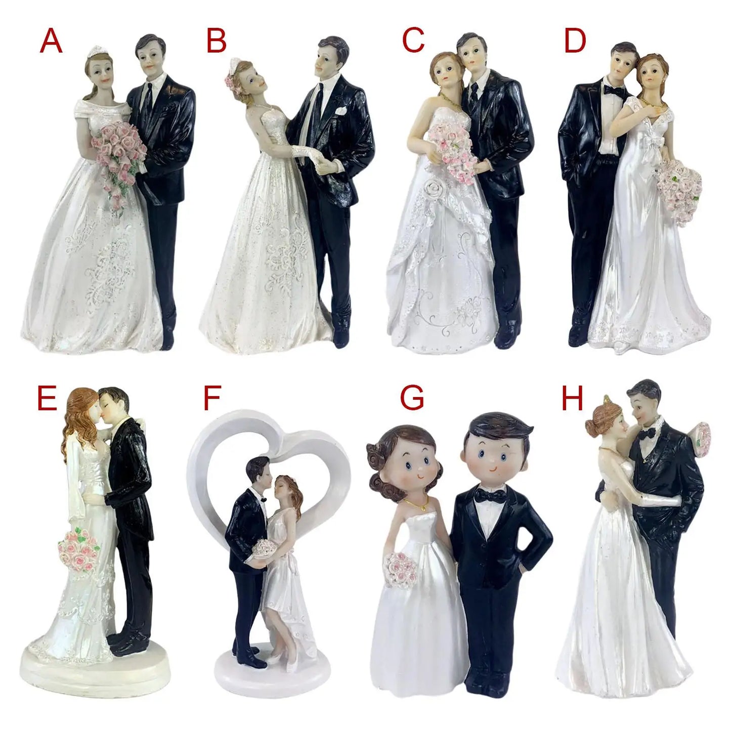 Elegant Wedding Cake Toppers Bride and Groom Resin Figurine for  Wedding Cake Topper Bride Groom Couple Figurine Decoration