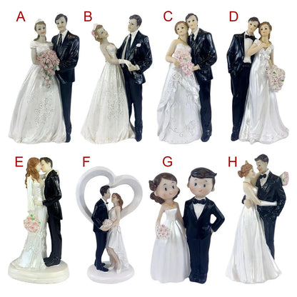 Elegant Wedding Cake Toppers Bride and Groom Resin Figurine for  Wedding Cake Topper Bride Groom Couple Figurine Decoration