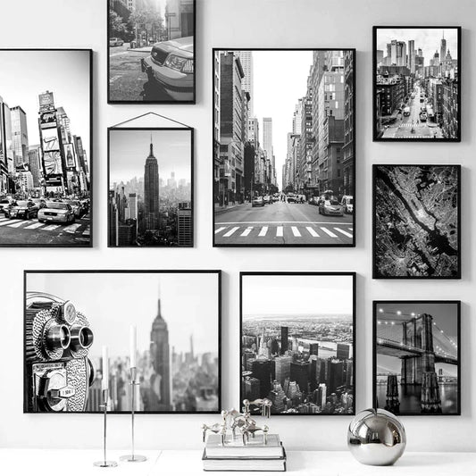 New York City Canvas Posters and Prints Black and White Wall Art Pictures Living Room Decoration Painting on The Wall Home Decor