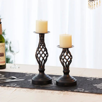 Taper Candle Holders Vintage Metal Candlestick,Elegant Decor Candelabra for Dining Table Centerpieces Wedding Home Decoration