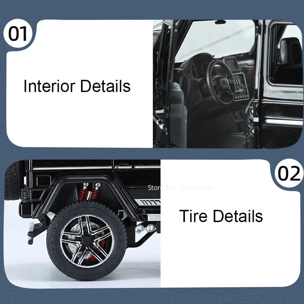 1:24 Metal G550 G800 Models Cars Toys Adventure Edition Light Sound Off-road Wheel Pull Back SUV Vehicle Children Birthday Gifts