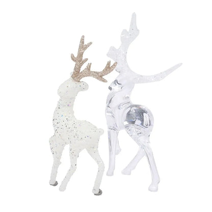 Figurines d'élan en cristal brillant, renne de noël, Animal féerique, Mini cerf Sika, ornements de vitrine de magasin à domicile, décor de gâteau