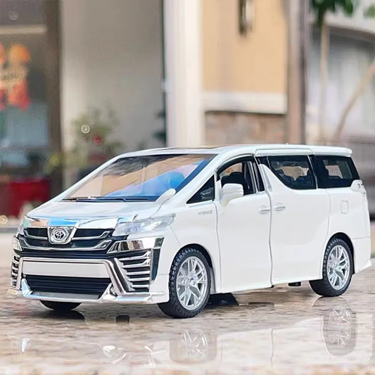 1:32 Scale Vellfire HIACE MPV Cars Model Toy Alloy Diecast Light Sound Wheel Pull Back SUV Vehicle for Kids Children's Day Gifts